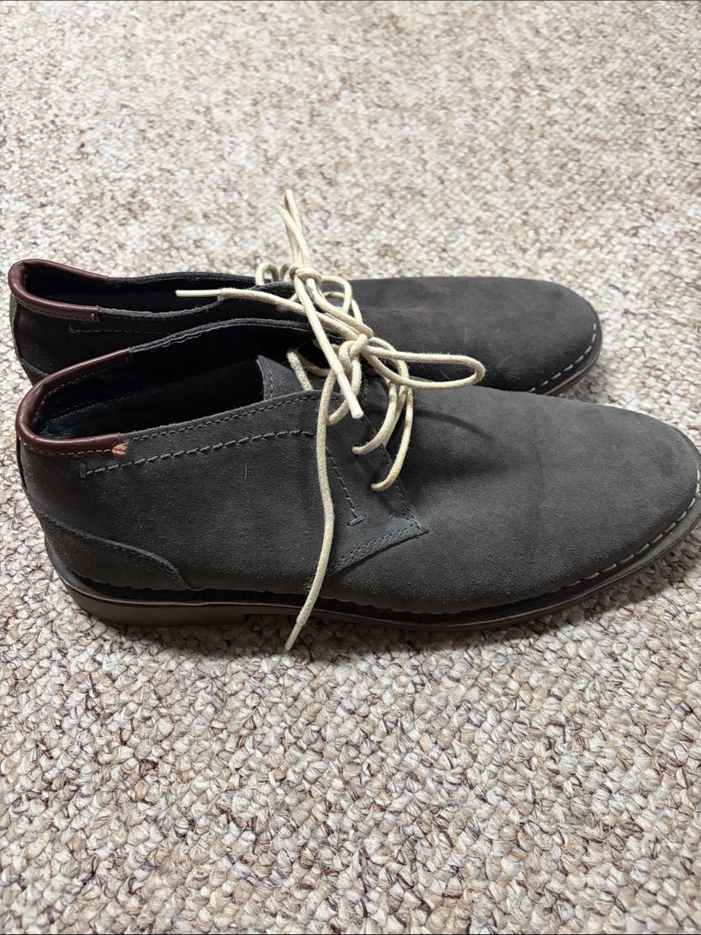 Kenneth Cole Reaction Gray Leather Suede Chukka Desert Wind Boot 10.5